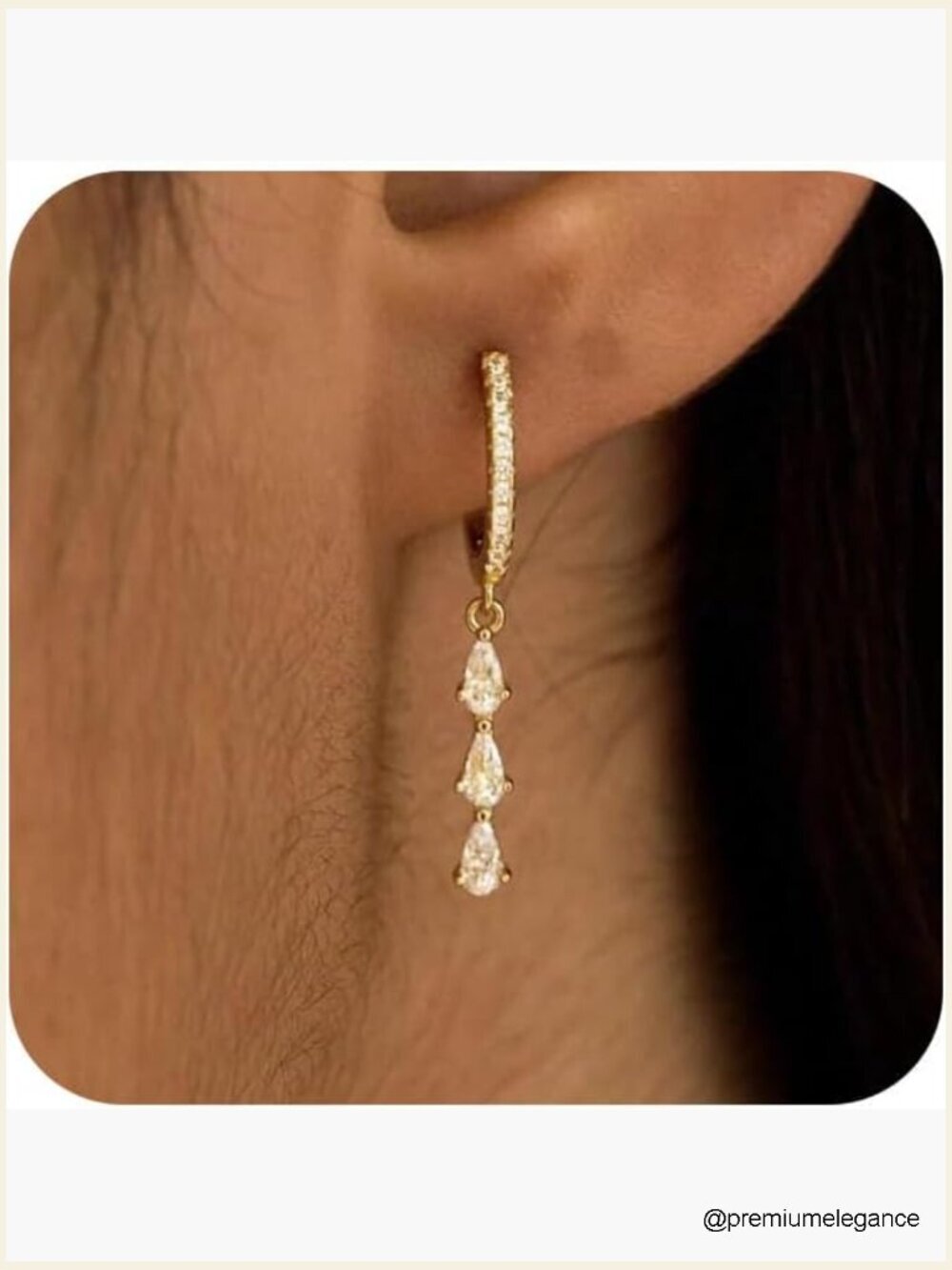 Dainty Gift Earrings - Gold Hypoallergenic Drop Earrings for Women Trendy CZ